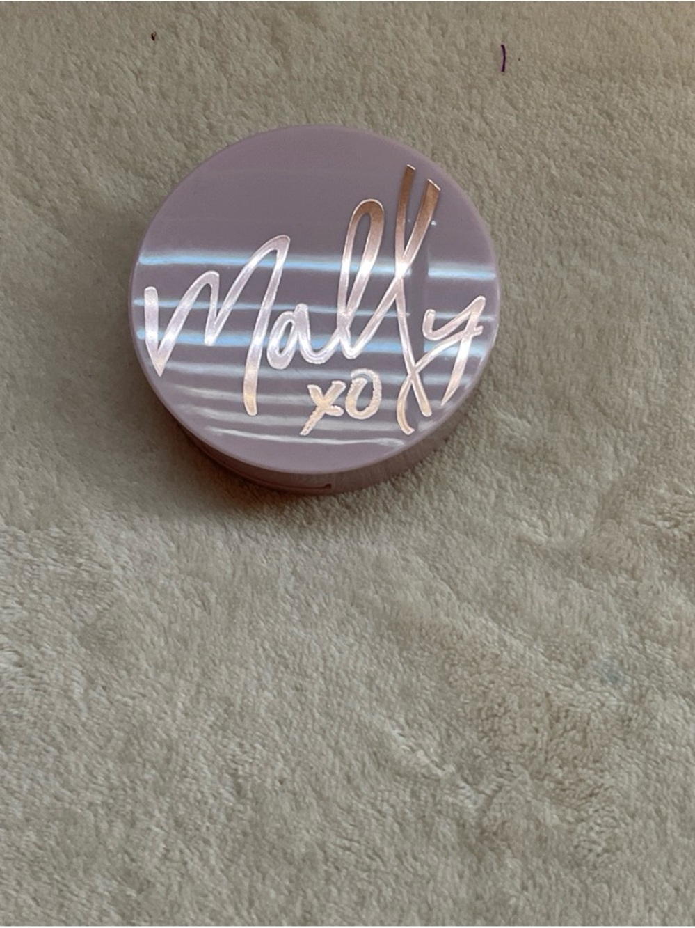Mally Beauty Pale Pink Round Wall Accent with Metallic Script